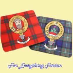 Clan Crest Tartan Badge Wooden Placemats Set of 4