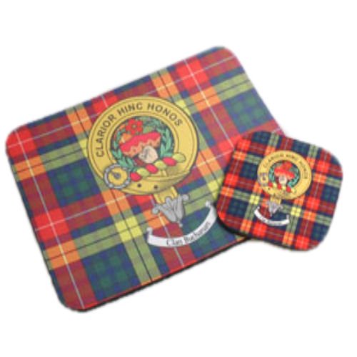 Image 1 of Clan Crest Tartan Badge Mousemat And Coaster Gift Set