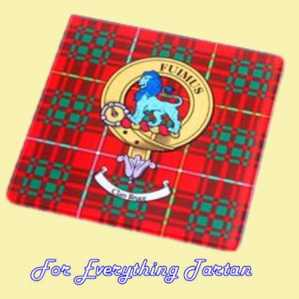 Image 0 of Clan Crest Tartan Clan Badge Tartan Glass Drink Coaster