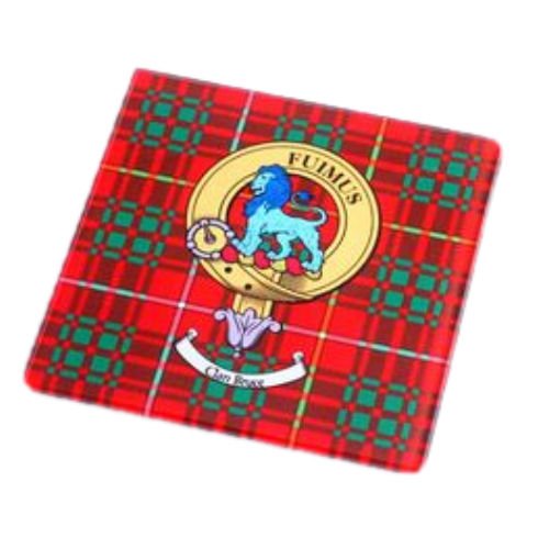 Image 1 of Clan Crest Tartan Clan Badge Tartan Glass Drink Coaster