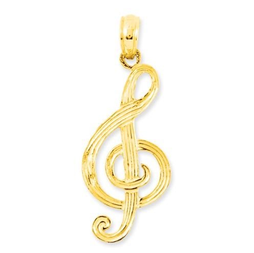 Image 1 of Treble Clef Musical Note 14K Yellow Gold Charm