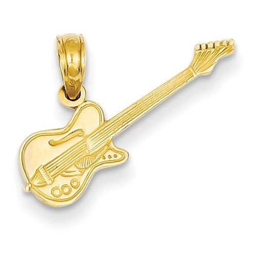 Image 1 of Electric Guitar Musical Small 14K Yellow Gold Pendant Charm