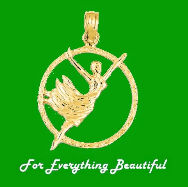 Image 0 of Classical Ballet Dancer Circular 14K Yellow Gold Charm