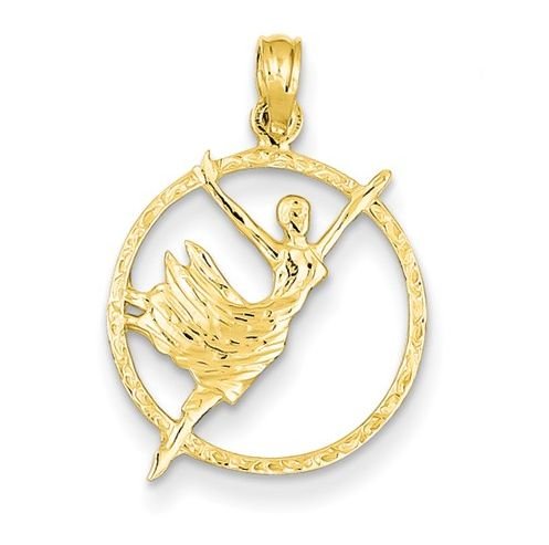 Image 1 of Classical Ballet Dancer Circular 14K Yellow Gold Charm