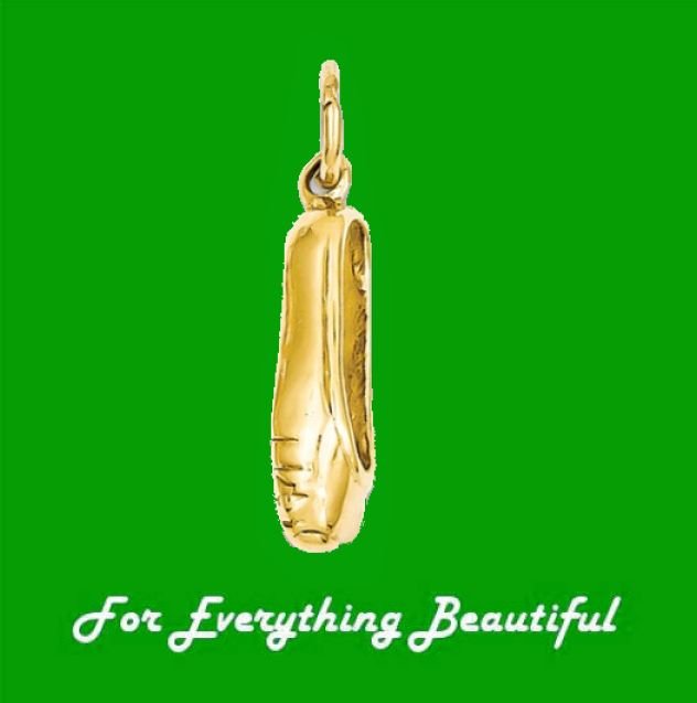 Image 0 of Ballet Slipper Dancing 3D Small 14K Yellow Gold Pendant Charm