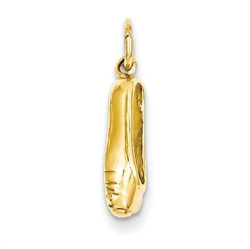 Image 1 of Ballet Slipper Dancing 3D Small 14K Yellow Gold Pendant Charm