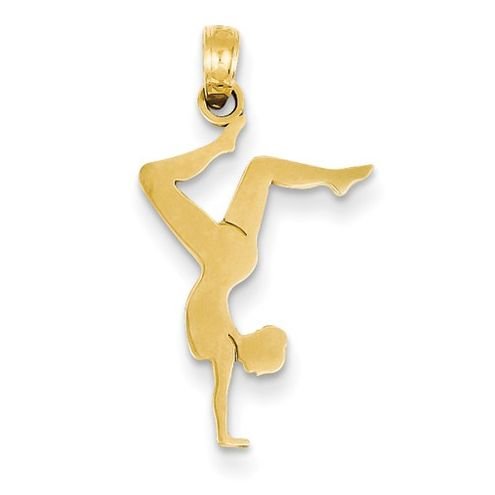Image 1 of Handstand Gymnast Olympic Sports 14K Yellow Gold Pendant Charm