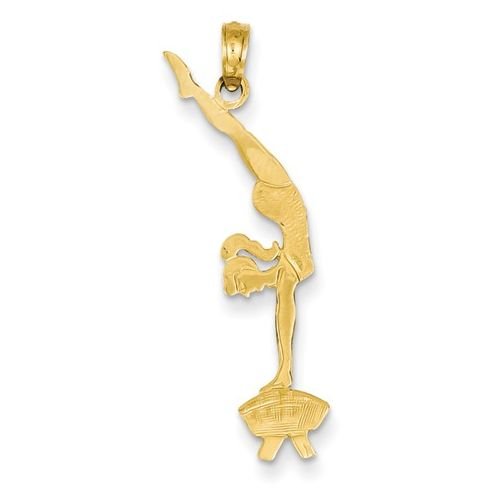 Image 1 of Vault Gymnast Olympic Sports 14K Yellow Gold Pendant Charm