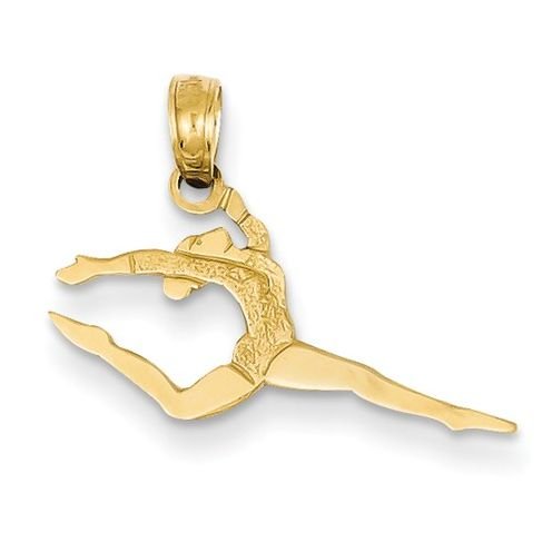 Image 1 of Floor Gymnast Olympic Sports Small 14K Yellow Gold Pendant Charm