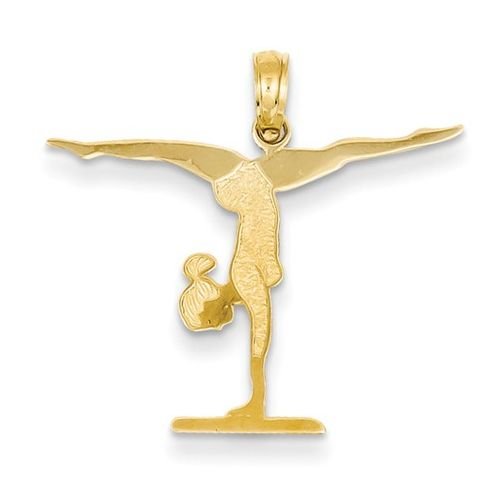Image 1 of Vault Gymnast Olympic Sports Polished 14K Yellow Gold Pendant Charm