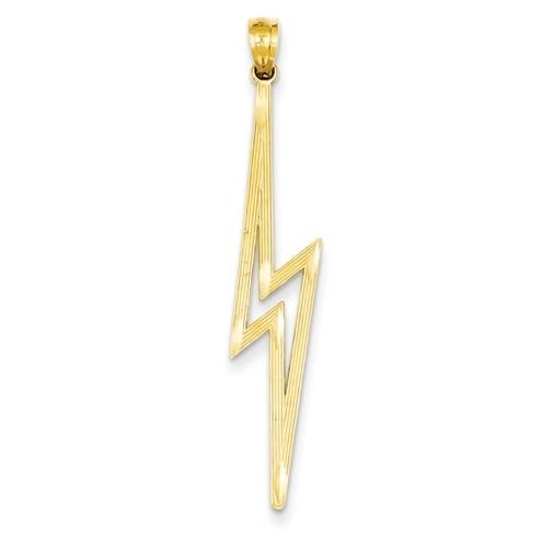Image 1 of Lightning Bolt Elongated 14K Yellow Gold Pendant Charm