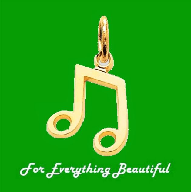 Image 0 of Musical Note Small 14K Yellow Gold Pendant Charm