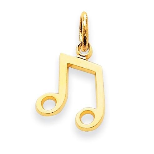Image 1 of Musical Note Small 14K Yellow Gold Pendant Charm