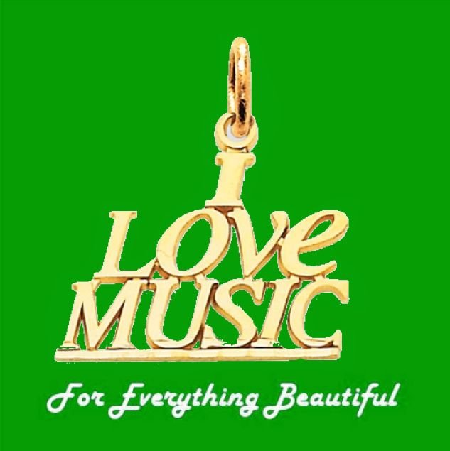 Image 0 of I Love Music Script Small 14K Yellow Gold Pendant Charm