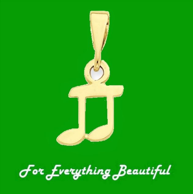 Image 0 of Whole Musical Note 14K Yellow Gold Pendant Charm