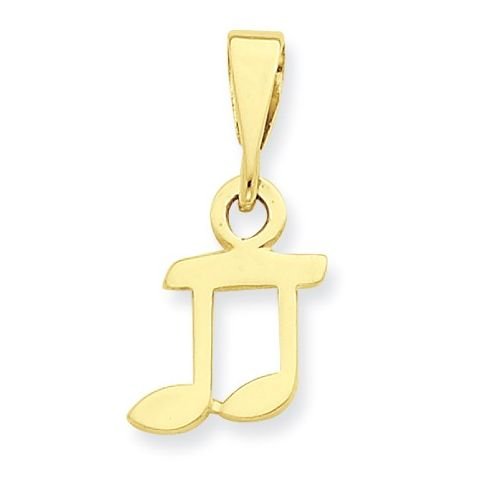 Image 1 of Whole Musical Note 14K Yellow Gold Pendant Charm