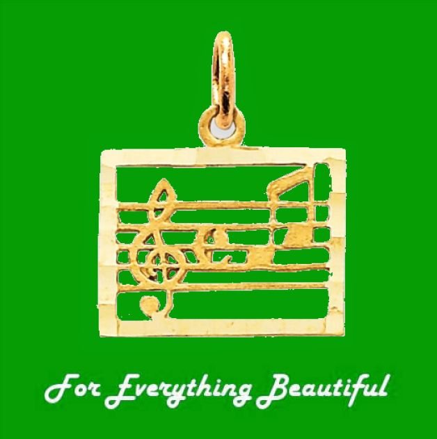 Image 0 of Musical Chart Small 14K Yellow Gold Pendant Charm