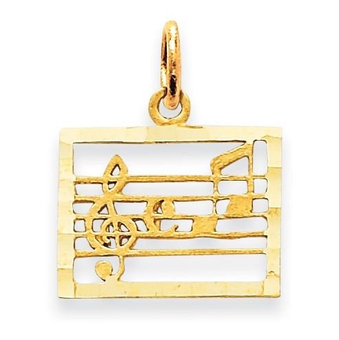 Image 1 of Musical Chart Small 14K Yellow Gold Pendant Charm