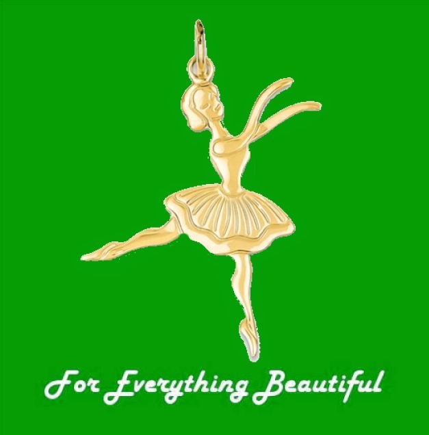 Image 0 of Ballerina Dance Satin Polished 14K Yellow Gold Pendant Charm