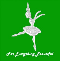 Ballerina Dance Satin Polished 14K White Gold Pendant Charm