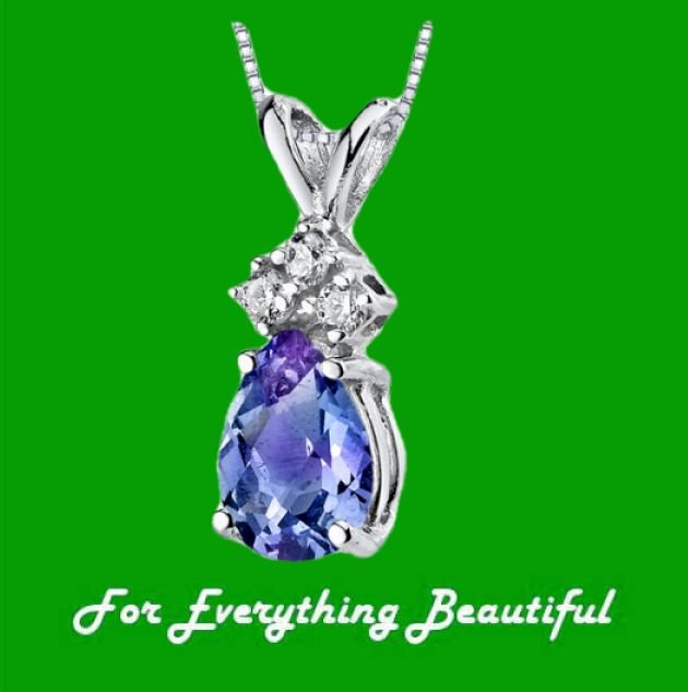 Image 0 of Alexandrite Pear Cut Diamond Accent 14K White Gold Pendant