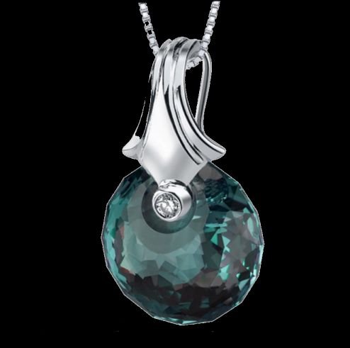 Image 0 of Alexandrite Spherical Cut Cubic Zirconia Accent Sterling Silver Pendant