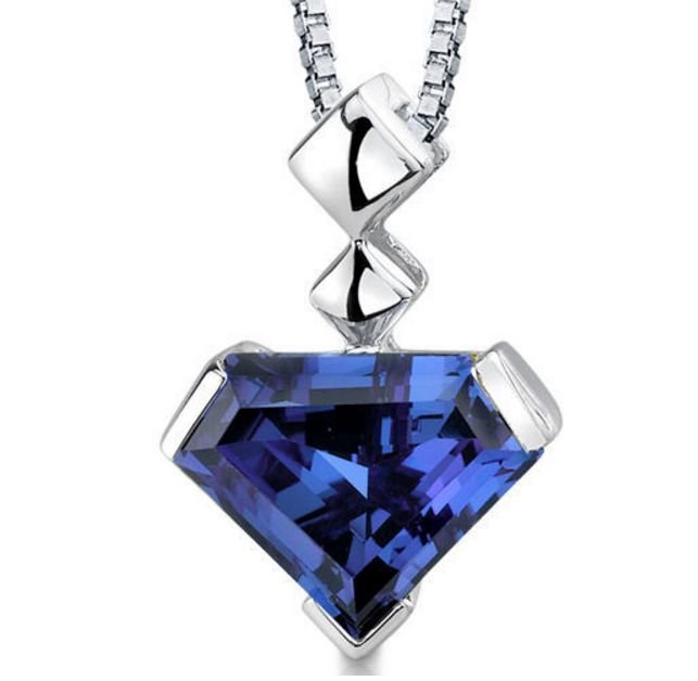 Image 1 of Alexandrite Superman Cut Modern Sterling Silver Pendant