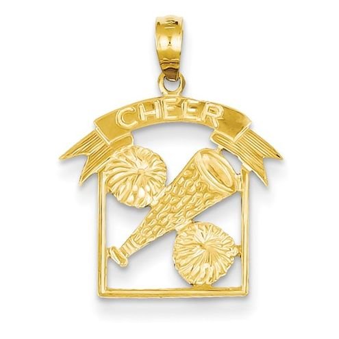 Image 1 of Cheer Framed Polished 14K Yellow Gold Pendant Charm