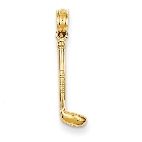 Image 1 of Golf Club Polished Small 14K Yellow Gold Pendant Charm
