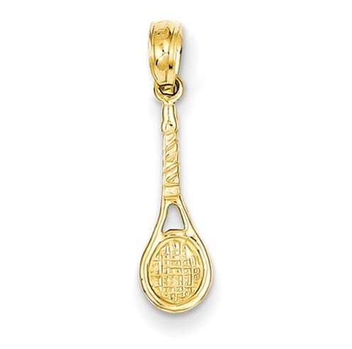 Image 1 of Tennis Racquet Polished Small 14K Yellow Gold Pendant Charm