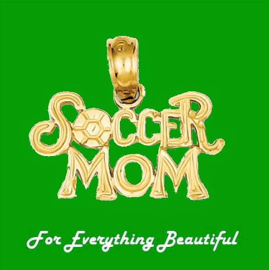 Image 0 of Soccer Mom Script Small 14K Yellow Gold Pendant Charm