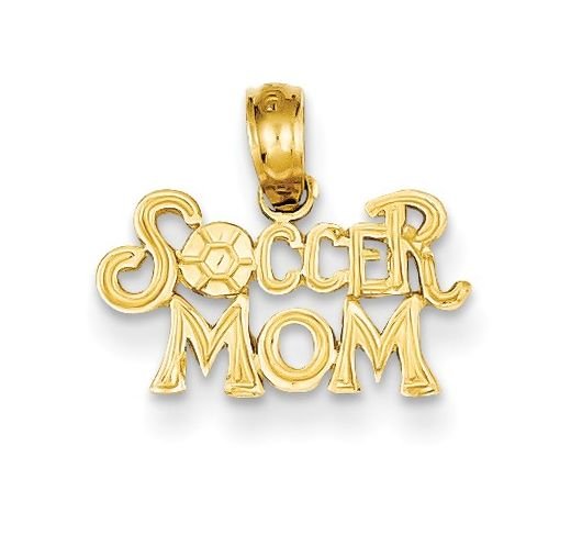 Image 1 of Soccer Mom Script Small 14K Yellow Gold Pendant Charm