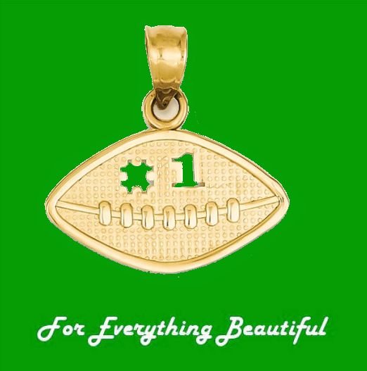 Image 0 of Football Textured Small 14K Yellow Gold Pendant Charm