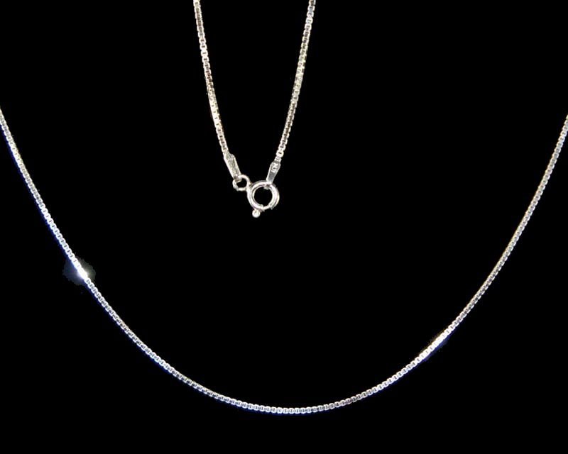 Image 0 of Sterling Silver Fine Italian Box Link Chain 18 inches 