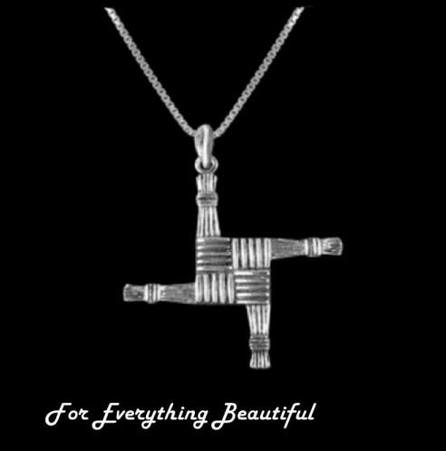 Image 0 of St Brigid Celtic Cross Layered Sterling Silver Pendant