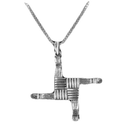 Image 1 of St Brigid Celtic Cross Layered Sterling Silver Pendant
