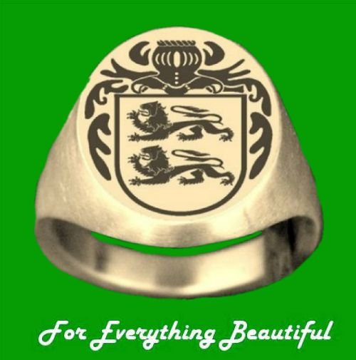 Image 0 of Earl Series Irish Surname Coat of Arms 14K Yellow Gold Mens Ring
