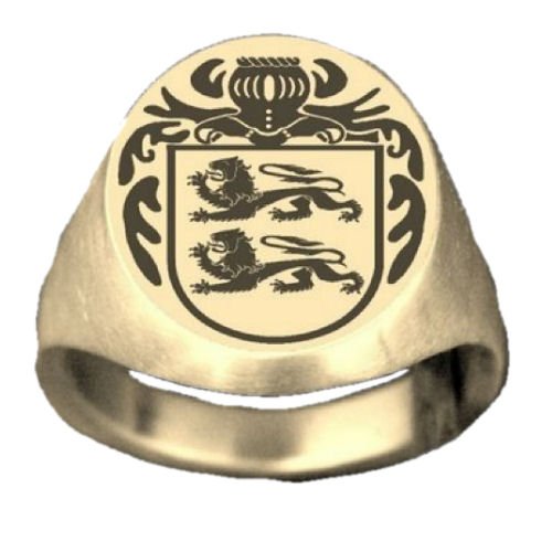 Image 1 of Earl Series Irish Surname Coat of Arms 14K Yellow Gold Mens Ring