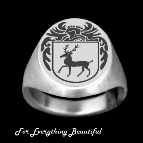 Image 0 of Knight Series Irish Surname Coat of Arms Sterling Silver Mens Ring