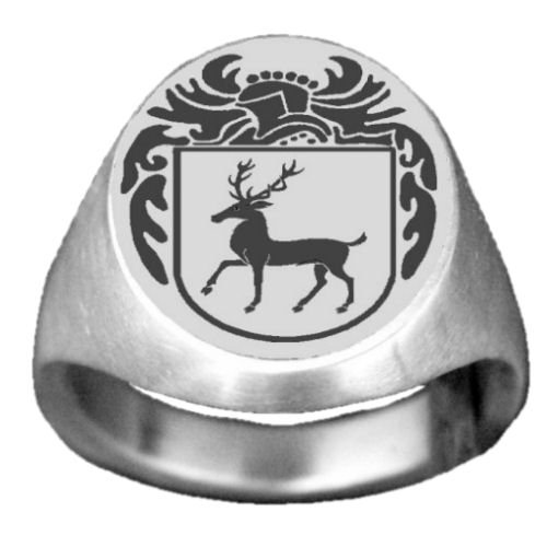 Image 1 of Knight Series Irish Surname Coat of Arms Sterling Silver Mens Ring