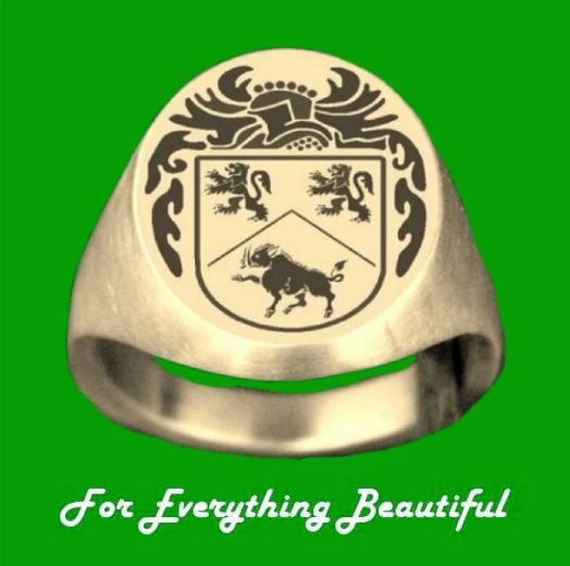 Image 0 of Knight Series Irish Surname Coat of Arms 10K Yellow Gold Mens Ring