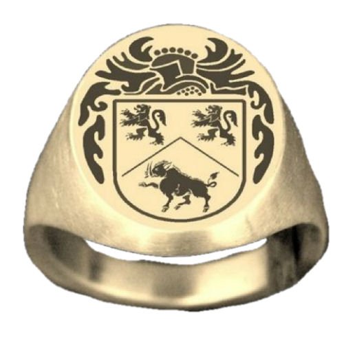 Image 1 of Knight Series Irish Surname Coat of Arms 10K Yellow Gold Mens Ring