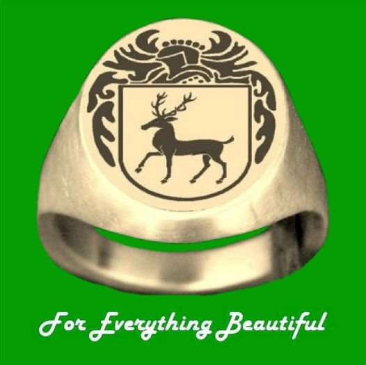 Image 0 of Knight Series Surname Coat of Arms 14K Yellow Gold Mens Ring