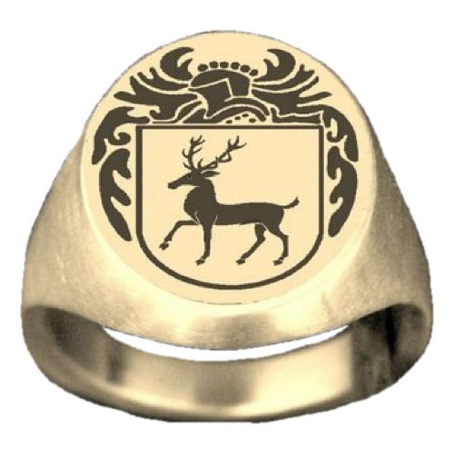 Image 1 of Knight Series Surname Coat of Arms 14K Yellow Gold Mens Ring