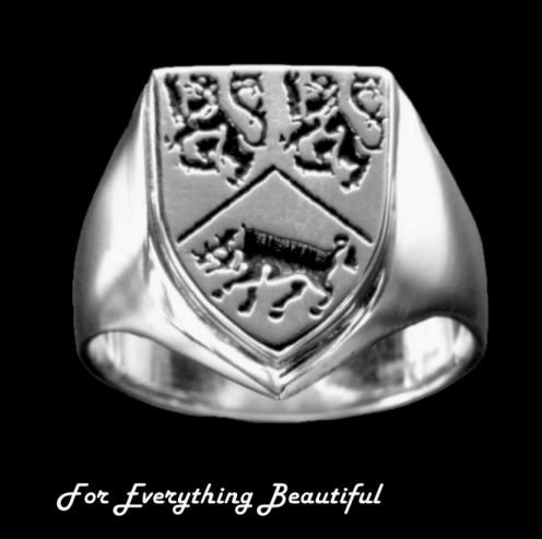 Image 0 of Irish Surname Coat of Arms Sterling Silver Mens Ring