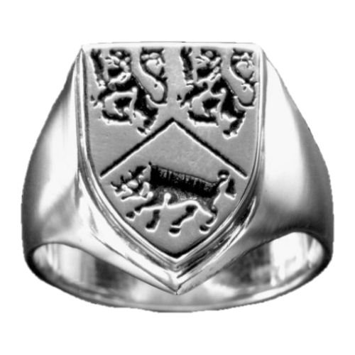 Image 1 of Irish Surname Coat of Arms Sterling Silver Mens Ring