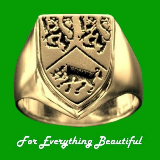 Image 0 of Irish Surname Coat of Arms 14K Yellow Gold Mens Ring