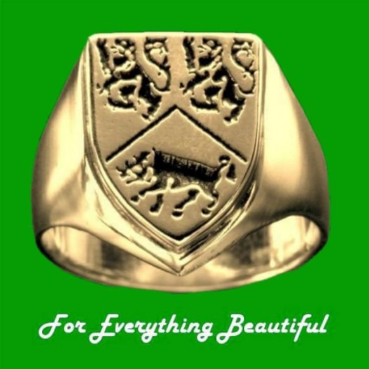 Image 0 of Irish Surname Coat of Arms 10K Yellow Gold Mens Ring