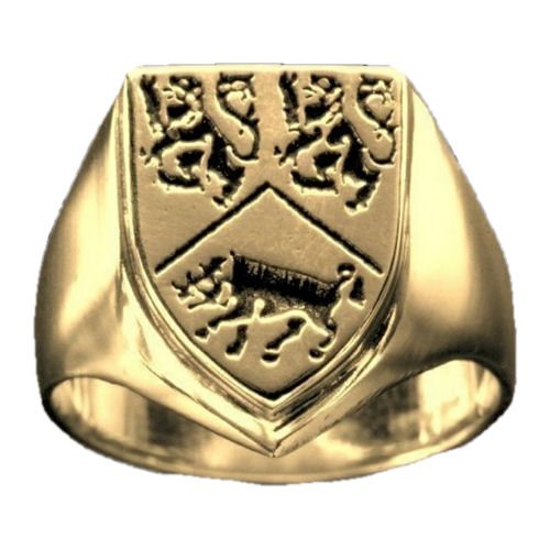 Image 1 of Irish Surname Coat of Arms 10K Yellow Gold Mens Ring