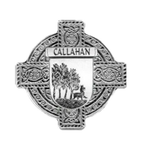 Image 1 of Celtic Cross Irish Coat of Arms Sterling Silver Brooch